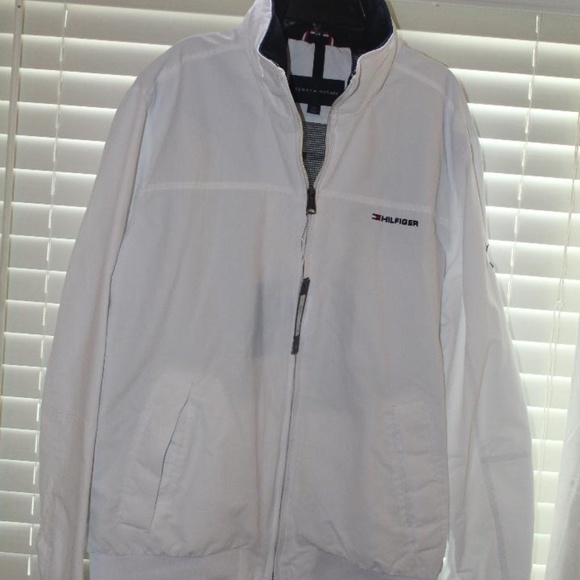 Mens Hilfiger jacket sz.L,White/navy blue - Picture 1 of 4